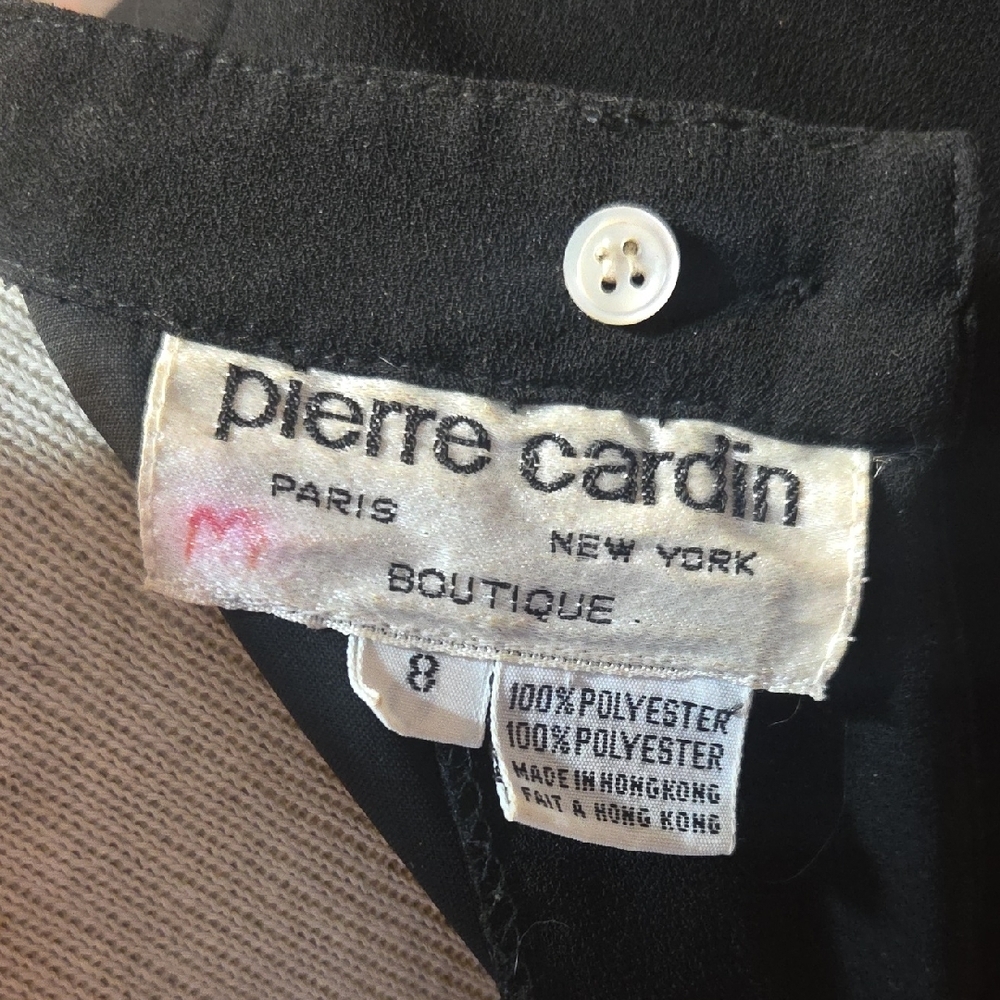 Vintage Pierre Cardin Black Long Sleeve Dress Womens Size 8 - Picture 8 of 8